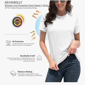 Classic White Short Sleeve Tee Sun Protection SPF Size XL